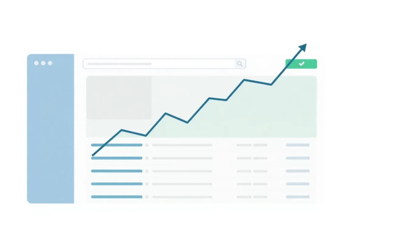 How to rank a new website fast — SEO growth chart showing a new site climbing Google search results